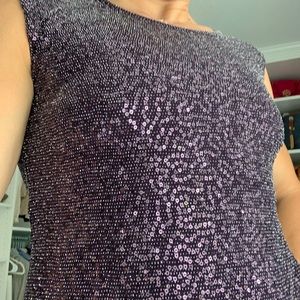 Express plum sequins tunic top